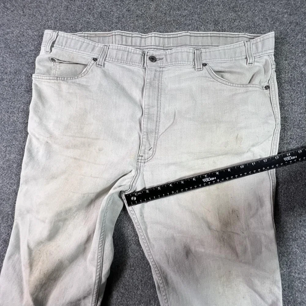 Vintage Levis Jeans Mens 44x23 Gray Cotton Denim Straight Leg Workwear Capri